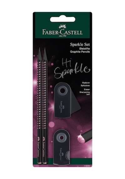 Sparkle Midnight Rose Yazım Seti,ergonomik Üçgen Şekil,dayanıklı Uç Siyah