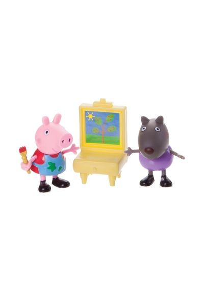 Peppa Pig - Peppa & Danny Köpek Resim Yapıyor Figür Oyuncak Seti