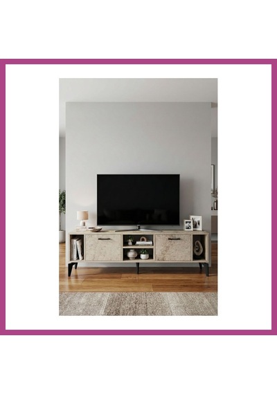 Gees Global Linya Tv Sehpası Suntalam Ekru 160x35 Cm Gbzs