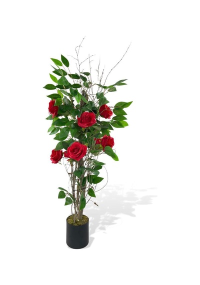 Yapay Ağaç Kırmızı Gül Ağacı 90cm Doğal Salex Dallı gülağacı90cm
