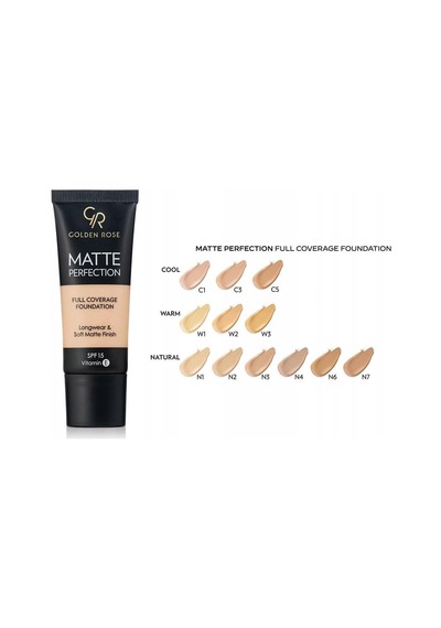 Matte Perfection Foundation - Natural 02 - Yoğun Kapatıcı Mat Fondöten Çok Renkli
