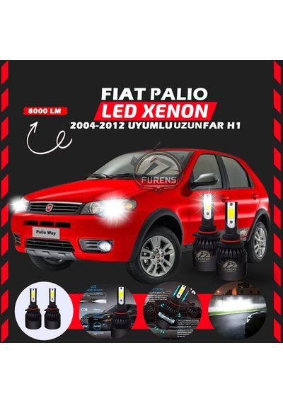 Fiat Palio 2004-2012 Uzun Far Uyumlu Şimşek Etkilii Led Xenon Light Series H1