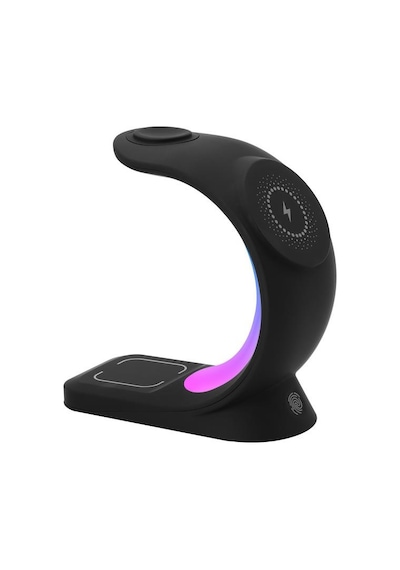 S-link Sl-cw20 Telefon, Saat, Kulaklık Uyumlu 15w Siyah Rgb Kablosuz Şarj Cihazı