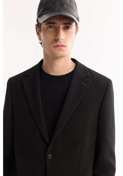 Avva Erkek Siyah Mono Yaka Bi-stretch Hafif Dokulu Blazer Comfort Slim Fit Ceket A52y4013 Avva Erkek Siyah Mono Yaka Bi-stretch Hafif Dokulu Blazer Comfort Slim Fit Ceket A52y4013