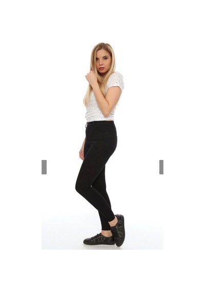 St.poll Likralı Yüksek Bel Skinny Fit Jeans Pantolon Siyah