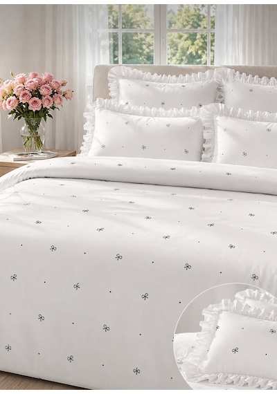 Uçkan Home Soft Elegance %100 Pamuk Çift Kişilik Nevresim Seti Krem