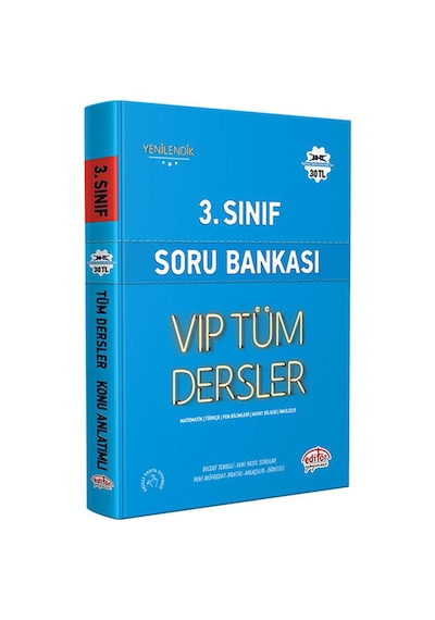 3.Sınıf VIP Tüm Dersler Soru Bankası  -  Mavi Kitap -  Editör