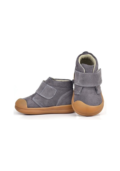 Rakerplus Yoohoo Hakiki Deri Koyu Gri Cırtlı Unisex Bebek Bot Gri