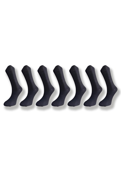 Silk Step 7'li Paket , Düz Desensiz Siyah , Soket Boy Erkek Çorabı 7 Çift Siyah Siyah