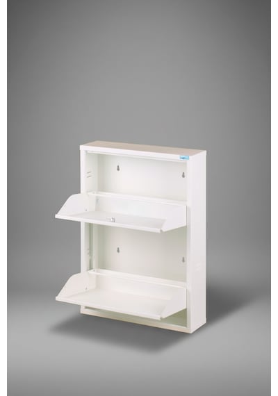 Lıccıa Metal Ayakkabılık 2 Li Kilitli Model Beyaz