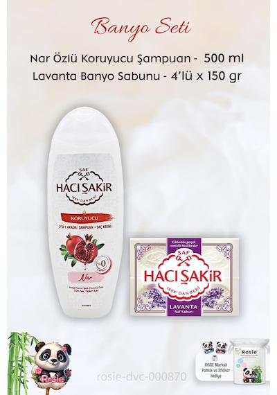 Hacı Şakir Nar 2si 1 Arada Şampuan 500 Ml, Lavanta Kokulu Banyo Sabunu 4 X 150 Gr Ve Rosıe