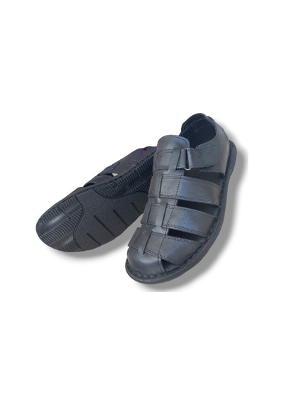 Growish Gr0152 Deri Erkek Sandalet Siyah