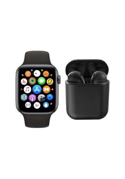 Smart Watch + 12 Siyah Tws Kablosuz Kulaklık Ikili Kombin T500