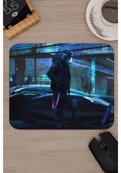 Dijital Cyberpunk City V2 22x18 Gaming Kauçuk Kaymaz Taban Mouse Pad Fare Altlığı