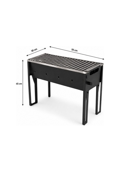 Mand Ayaklı Mangal & Barbekü - 55x30 Cm Yükseklik 45 Cm Siyah