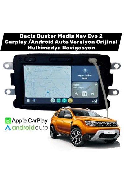 2014-2024 Duster Uyumlu Multimedya Navigasyon Carplay/android Auto Versiyon 7"