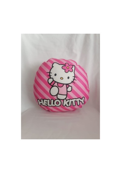 Hello Kity Çizgili Fon Desenlı Tasarım Yastık Cok Renklı