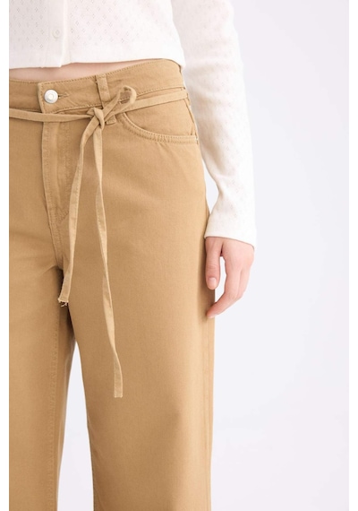 DeFacto Coool Gabardin Pantolon Wide Leg Yüksek Bel Geniş Bol Paça E1794AX24WNBG633