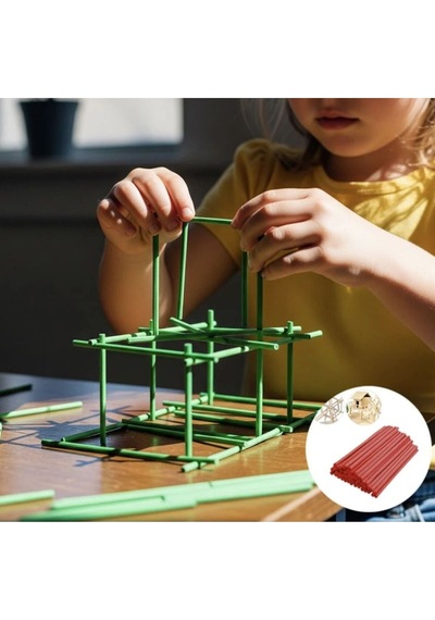 Sanatsal Kağıt Tahta Çubuk13 Cm 40'lı Kırmızı Tabaka Kağıt Ürünleri