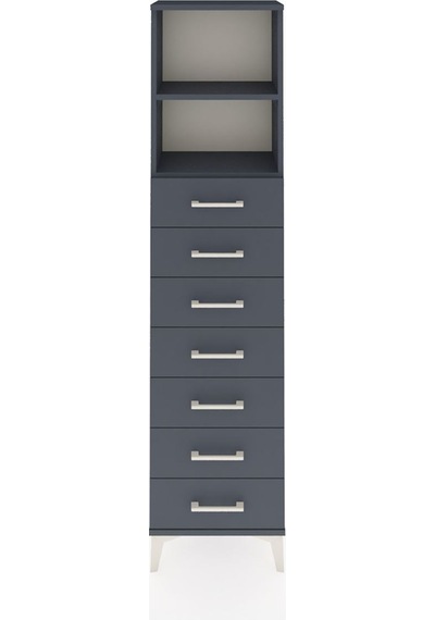 Arges Dolap 2 Raflı 7 Çekmeceli 44x30x182 Antrasit-antrasit Antrasit