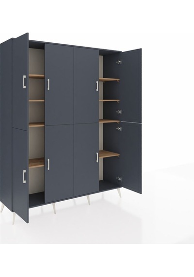 Hyperion Gardrop 8 Raflı 8 Kapaklı 176x44x221 Antrasit-antrasit/çam Antrasit/çam Hyperion Gardrop 8 Raflı 8 Kapaklı 176x44x221 Antrasit-antrasit/çam Antrasit/çam