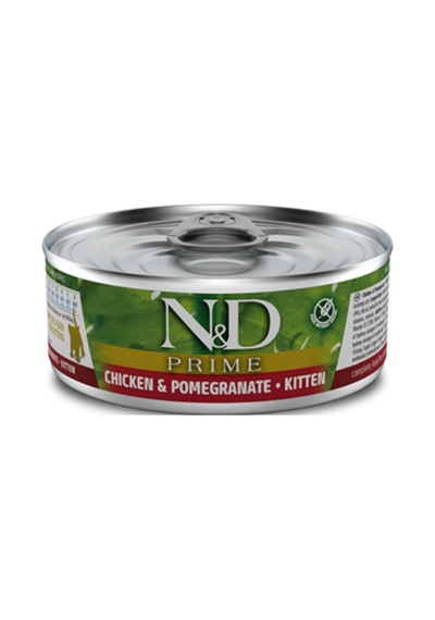 N&D Tahılsız Kitten Tavuklu ve Narlı Konserve Yavru Kedi Maması 70 G