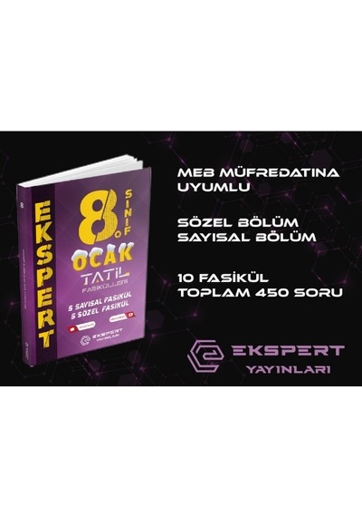 8. Sınıf Ekspert Ocak Tatil Fasikülleri