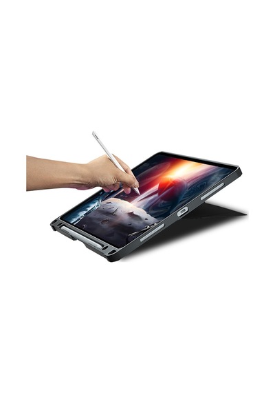 İpad Pro 12.9 2020 4.nesil Uyumlu Wiwu Magtouch Serisi Gizli Kalem Bölmeli Klavyeli Kılıf Siyah
