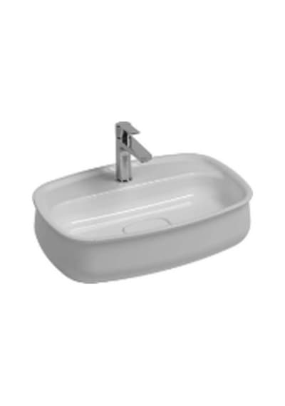 Isvea Fluido Tezgah Üzeri Çanak Lavabo 60 CM Bas-Aç Mat Beyaz