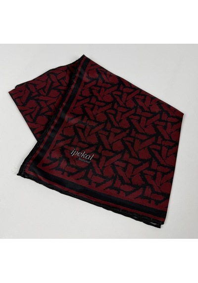İpekal Soft Pamuk Eşarp-90 X 90 -06100 Siyah-Kırmızı