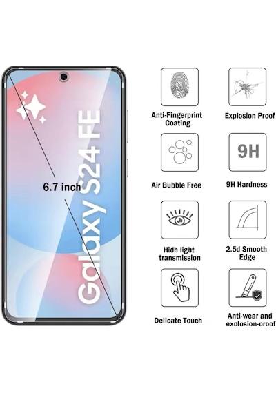 Samsung Uyumlu Galaxy S24 Fe Seramik Erkan Koruyucu Kırılmaz Cam Esnek