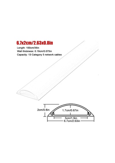 Tr Kendinden Yapışkanlı Kablo Gizleyici - Yer Kabloları İçin Pvc Kapak, Ofis, Ev Ve Kamusal Alanlar İçin Kavisli K