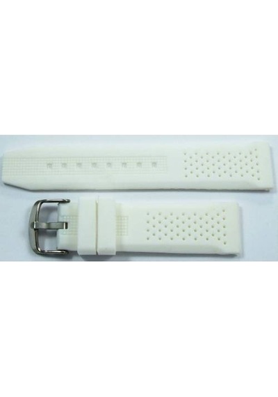 Lacost Model Silikon Saat Kordonu Beyaz 24Mm Slikon Saat Kayışı