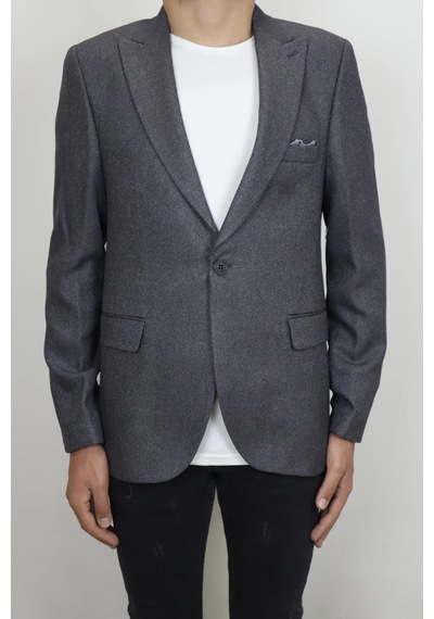 Dmctekstil Duayen Erkek Camel İtalyan Kesim Dar Kalıp Tek Düğme Yazlık Blazer Ceket Füme