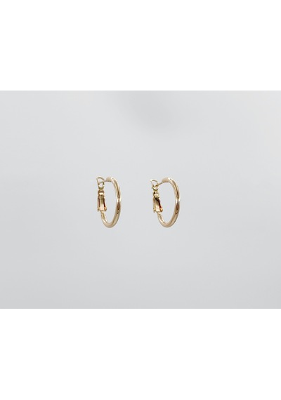 18k Rose Gold Plated Mince Hoop Küpe Gold