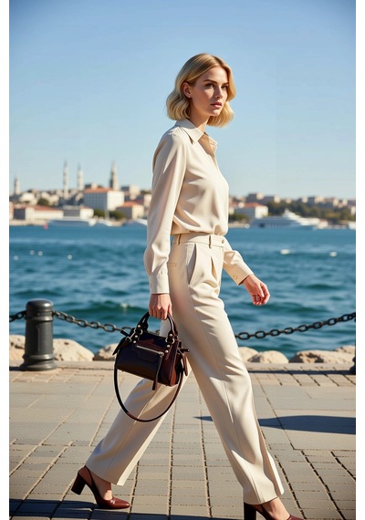 Benerly Kadın Çapraz Askılı Mini Tote Çanta Düz Desen Günlük Kullanım Çok Koyu Kahverengi