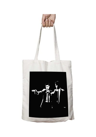 Art Hediye Supernatural Fiction Pulp Fiction Mashup İki Tarafı Kalıcı Baskılı Yıkanabilir Çanta Çok Renkli