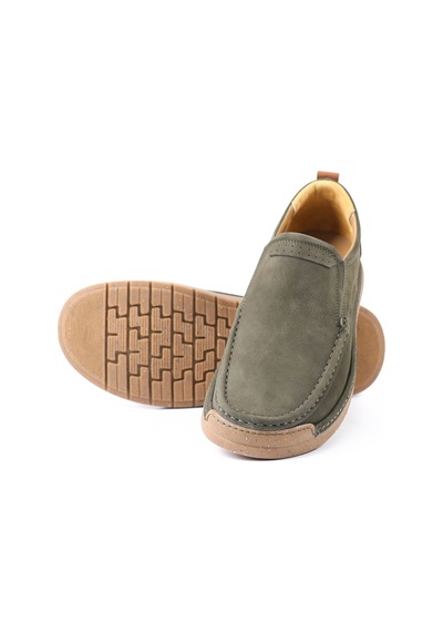 Tuna Hakiki Deri Haki Casual Erkek Ayakkabı - 2907 Haki