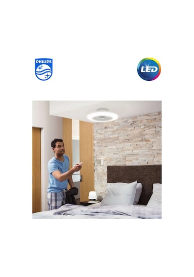 Philips Amigo Fanlı Tavan Lambası 42w Vantilatör + 20 W Aydınlatma Gücü Simli Tasarım