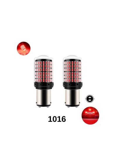 Carub Ampul 12v 1016 144 Led Şeffaf Oto Geri Vites Ampulü Fren Stop Lambası Kırmızı Br0404031
