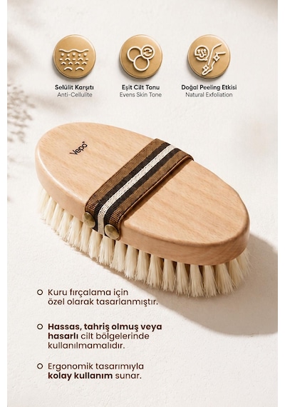 Vepa Doğal At Kılı Selülit Fırçası, Kuru Fırçalama, Antı-cellulıte Brush Diğer