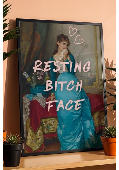 Auguste Toulmouche The Letter Çerçeveli Tablo Resting Bitch Face Arkadaşa Komik Hediye Altered Art