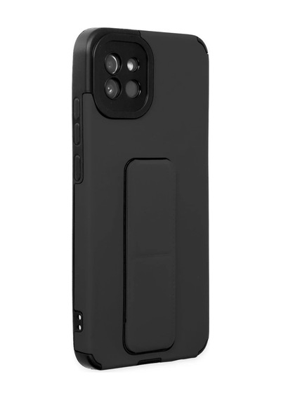 Samsung Uyumlu Galaxy A03 Uyumlu Kılıf Mega Standlı Silikon - Siyah