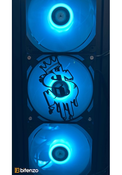 Graffiti Dolar Logolu 120x120 Mm Oyun Pc Aksesuarı, Masaüstü Bilgisayar Fan Kapağı Siyah