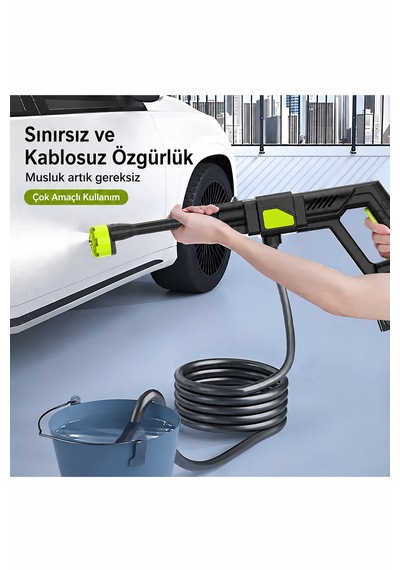 48v Şarjlı Basınçlı Yıkama Makinesi Kablosuz Oto Yıkama Tabancası Taşınabilir Tazyikli Su Tabancası
