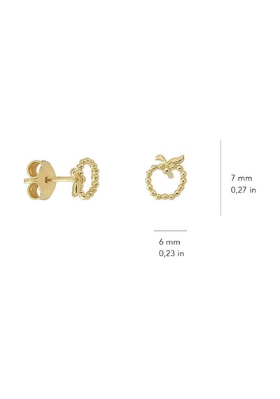Goldkupe 14 Ayar Altın Noktalı Elma Küpe 0,85 Gr-1869