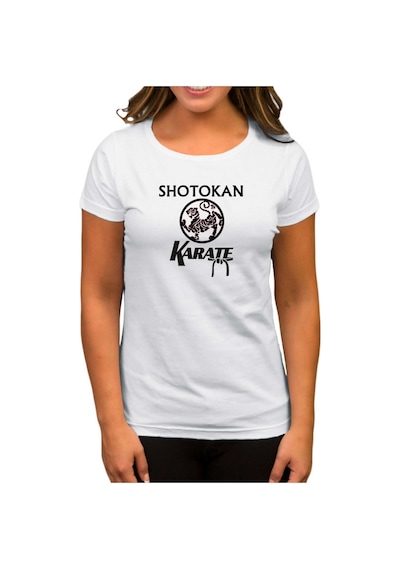 Shotokan Karate Logo Beyaz Kadın Tişört Beyaz