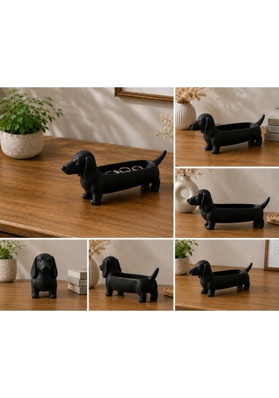 Sevimli Köpek Figürlü Dekoratif Organizer Modern Takı Ve Aksesuar Tepsisi Diğer