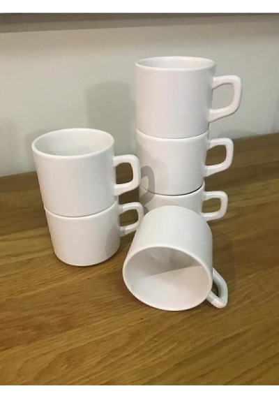 8 Cm Stackable Çay Fincanı 6 Adet Beyaz Diğer