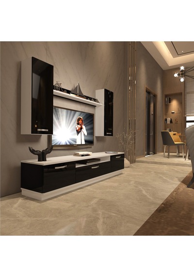 Decoraktiv Trendstyle 5d Slm Tv Ünitesi Tv Sehpası Beyaz - Siyah